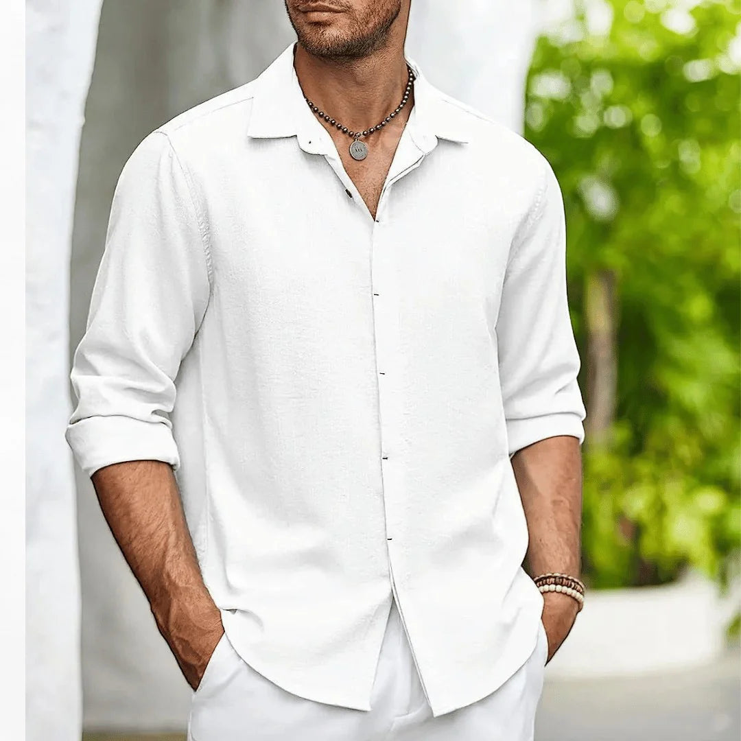 Men's Frank Caruso Slim-Fit Linen Shirt
