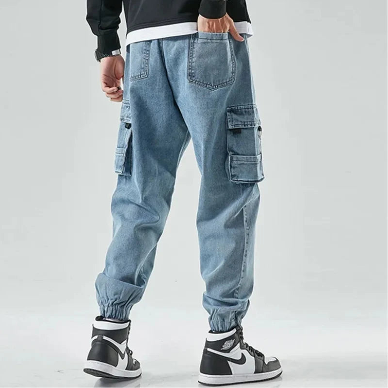 Men's Denim Cargo Joggers