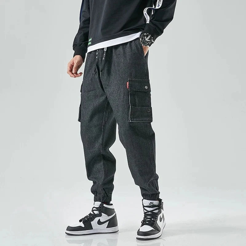 Men's Denim Cargo Joggers