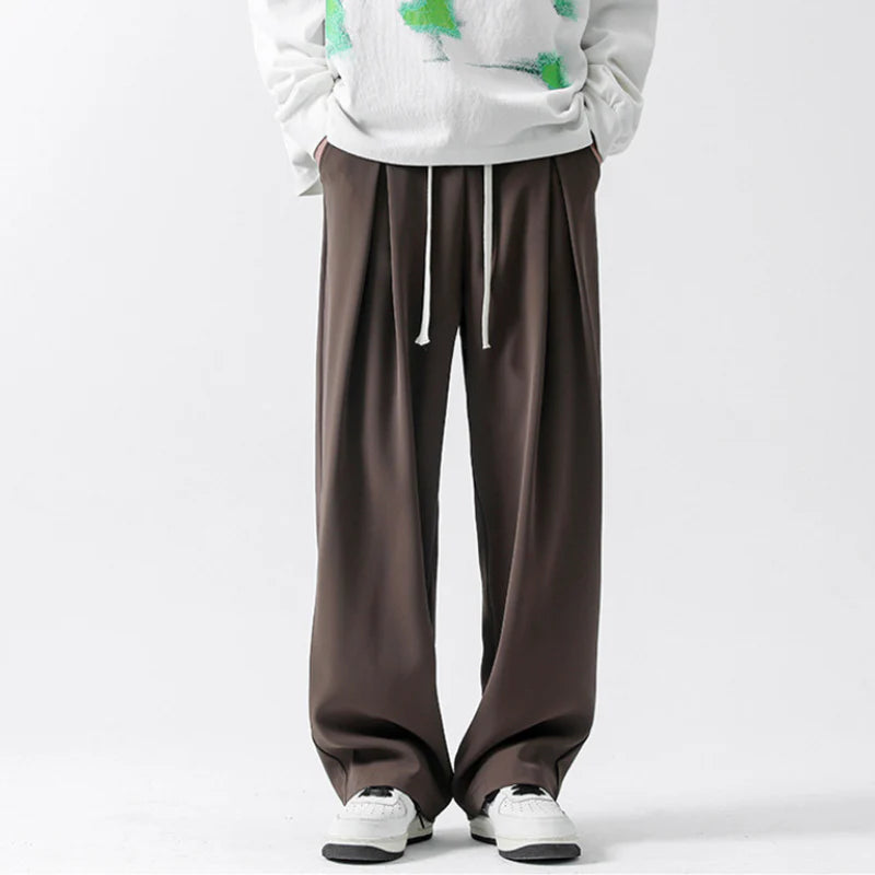 Men's Trend Solid Straight Loose Pants