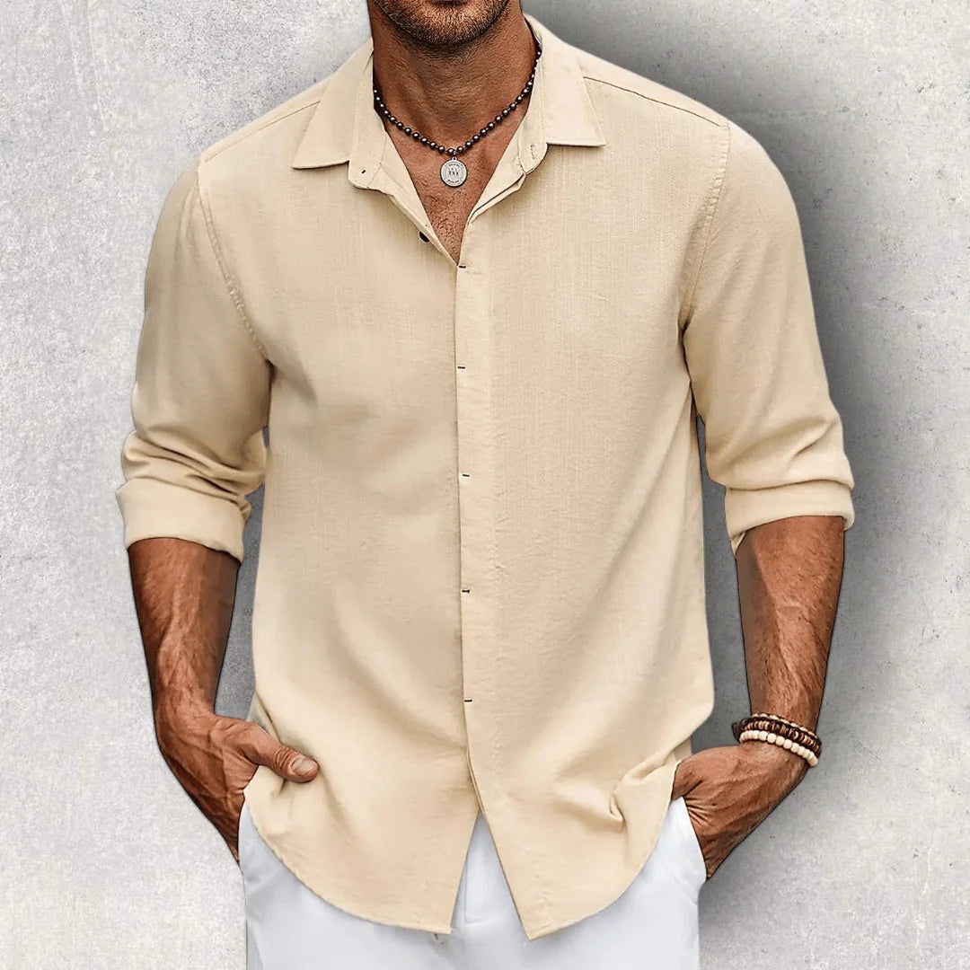 Men's Frank Caruso Slim-Fit Linen Shirt