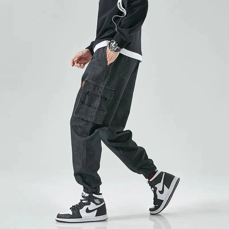 Men's Denim Cargo Joggers