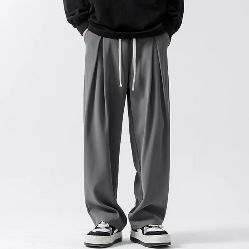 Men's Trend Solid Straight Loose Pants