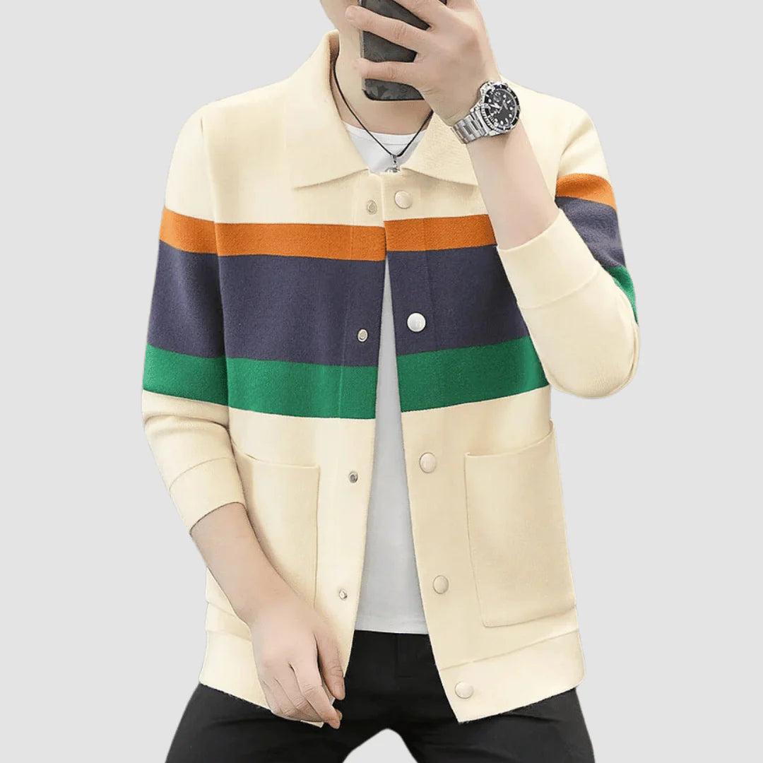 Men's Jacquard Knitted Cardigan