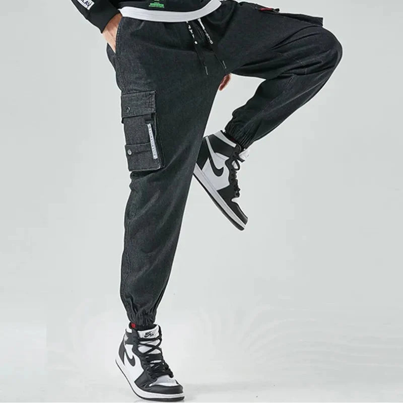 Men's Denim Cargo Joggers