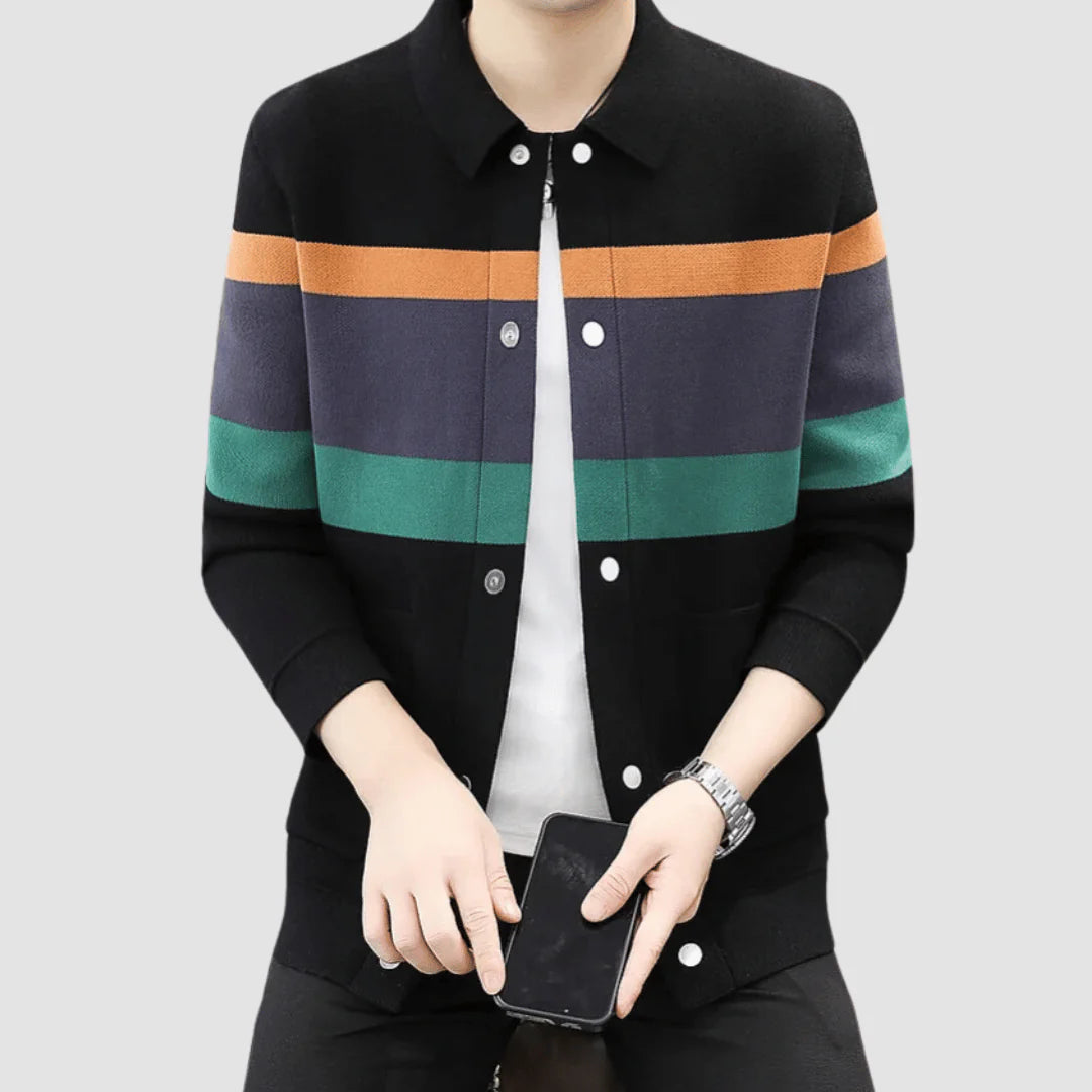 Men's Jacquard Knitted Cardigan