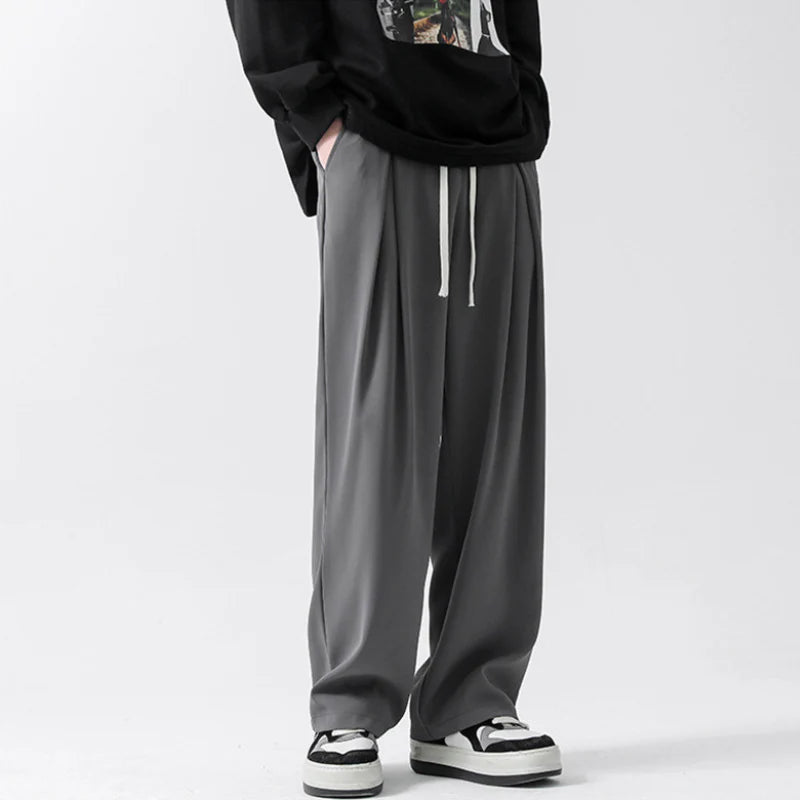 Men's Trend Solid Straight Loose Pants