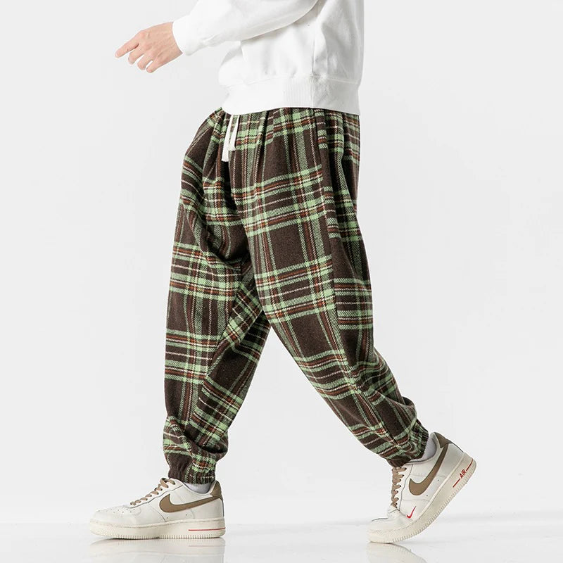 Men's Plaid Loose Joggers