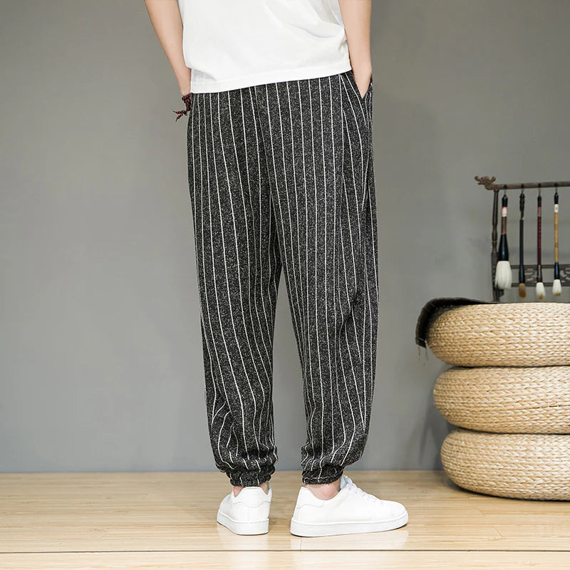 Aozora - Mid Rise Plaid Joggers