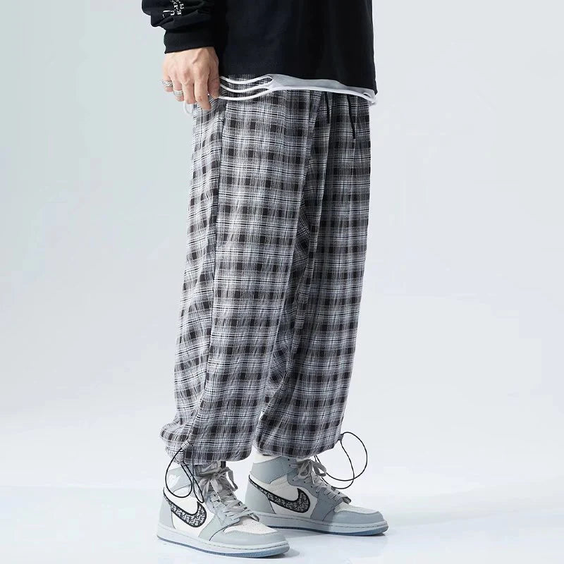 Dark Hip Hop Plaid Joggers