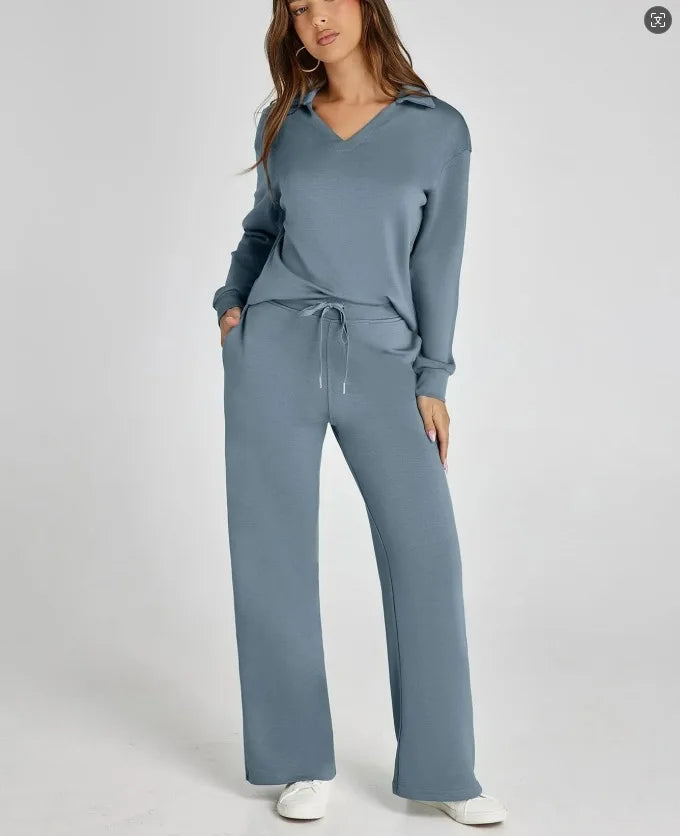 Women's 2Pcs/Set Outfits Casual Long Sleeve Sweatsuits Sets