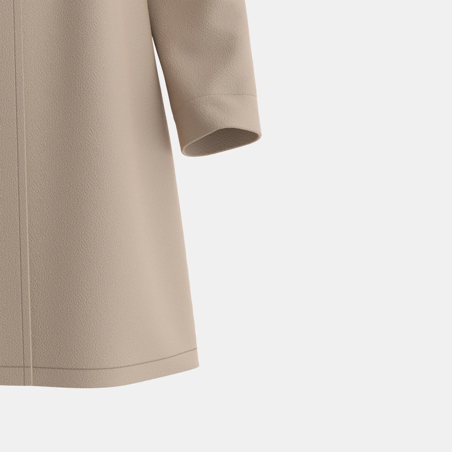 Women's Plain Single-Breasted Long Coat