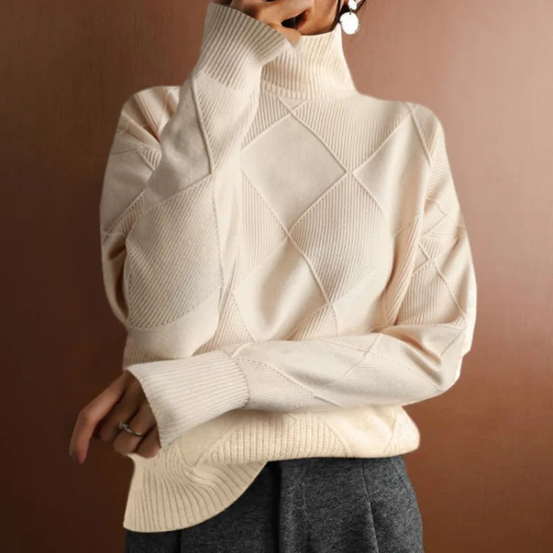 Women's Nina Diamond Long Sleeve Turtleneck Sweater