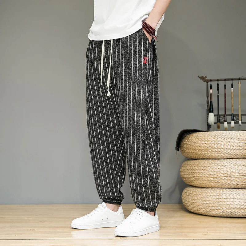 Aozora - Mid Rise Plaid Joggers