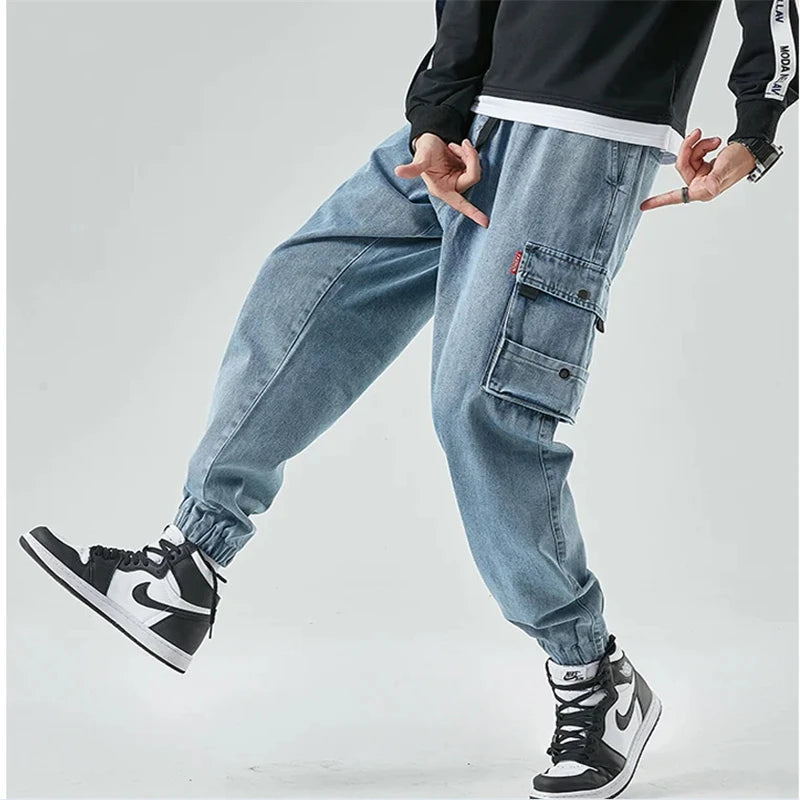 Men's Denim Cargo Joggers