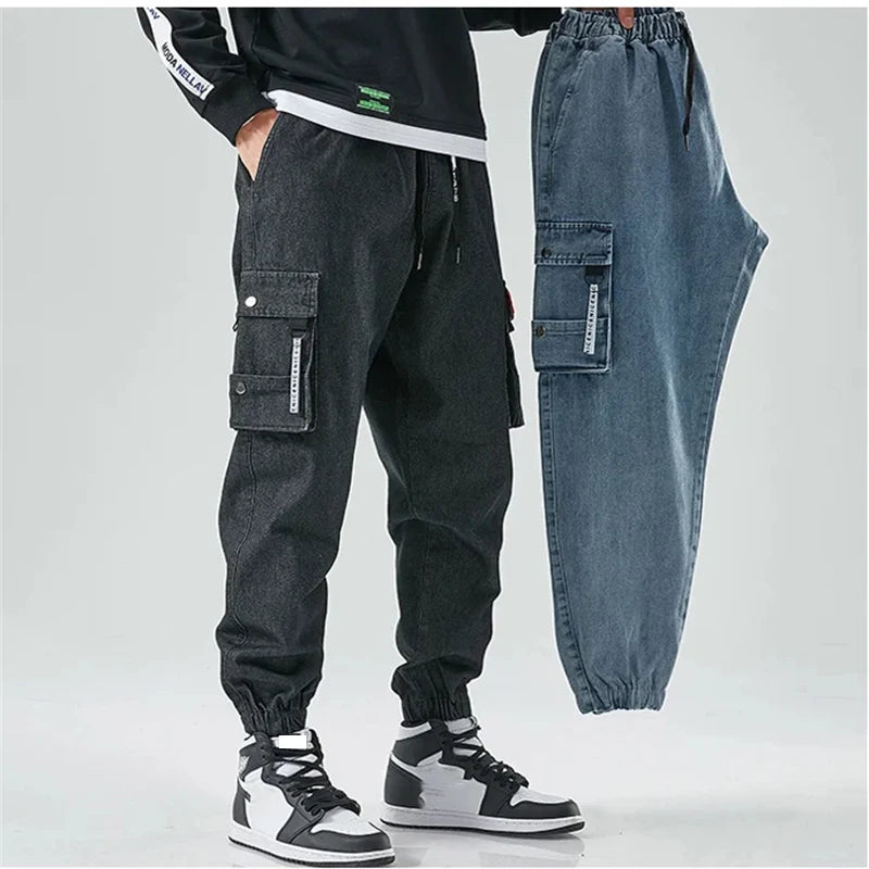 Men's Denim Cargo Joggers