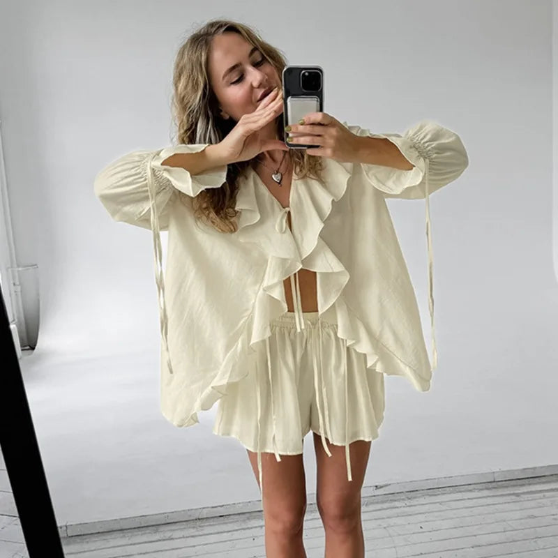 Lilli Casual Loose Top And Shorts Set