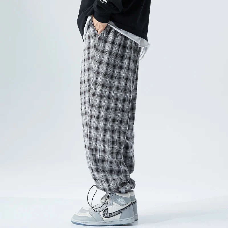 Dark Hip Hop Plaid Joggers