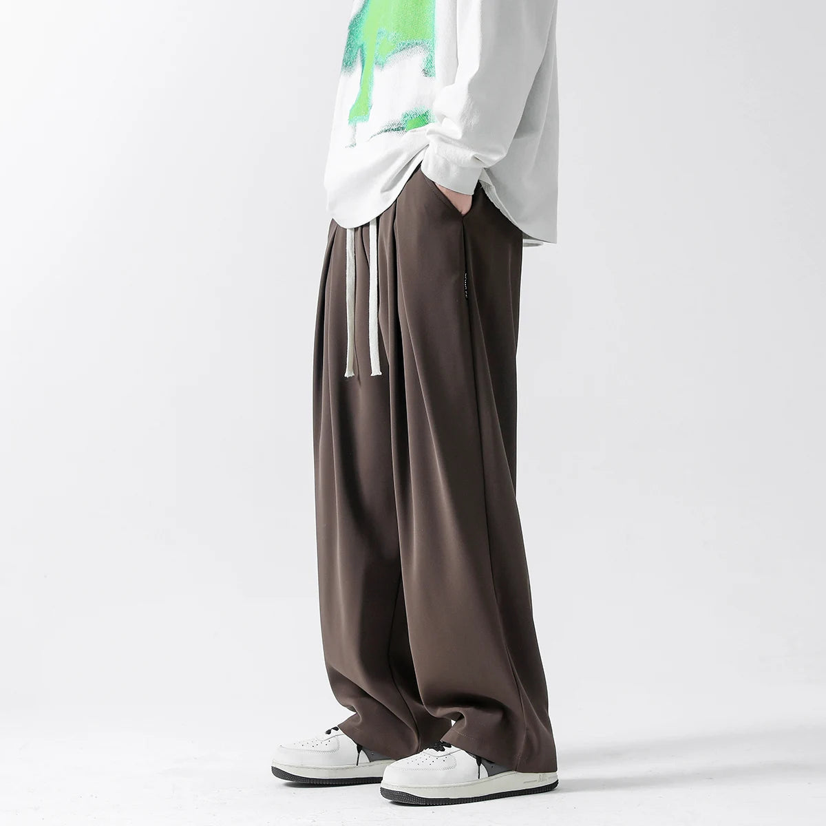 Men's Trend Solid Straight Loose Pants