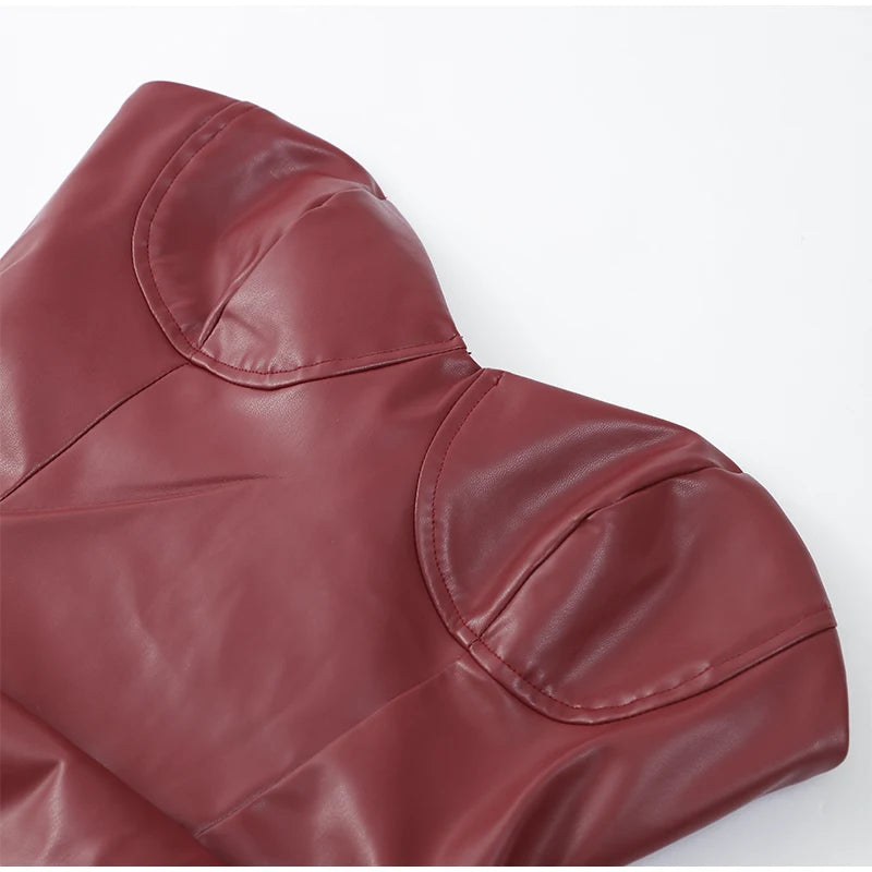 Bold Allure Faux Leather Corset Party Dress