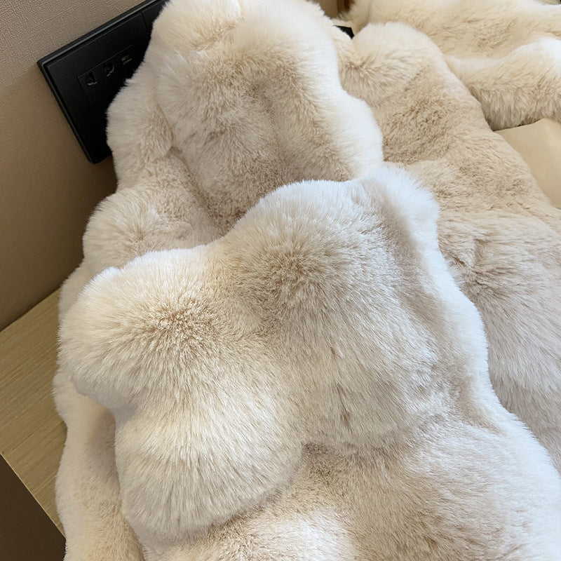 Amelie Collarless Faux Fur Coat