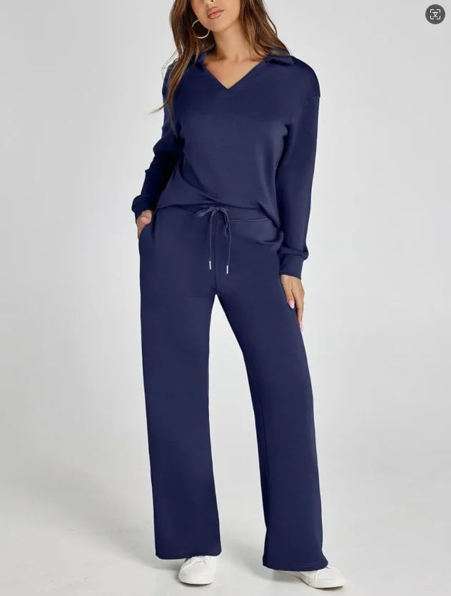 Women's 2Pcs/Set Outfits Casual Long Sleeve Sweatsuits Sets