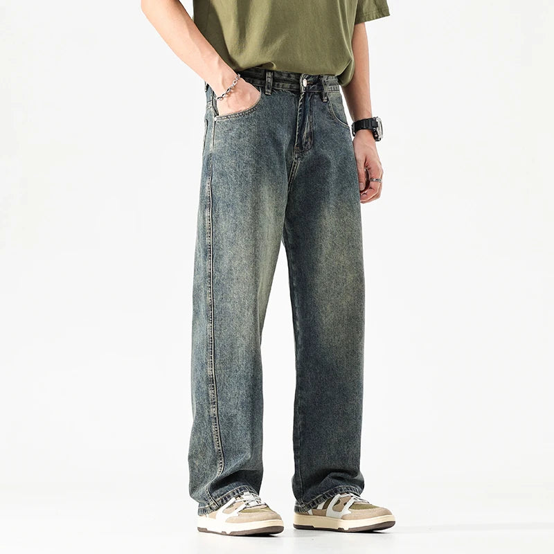Men's Stoned Washed Baggy Jeans