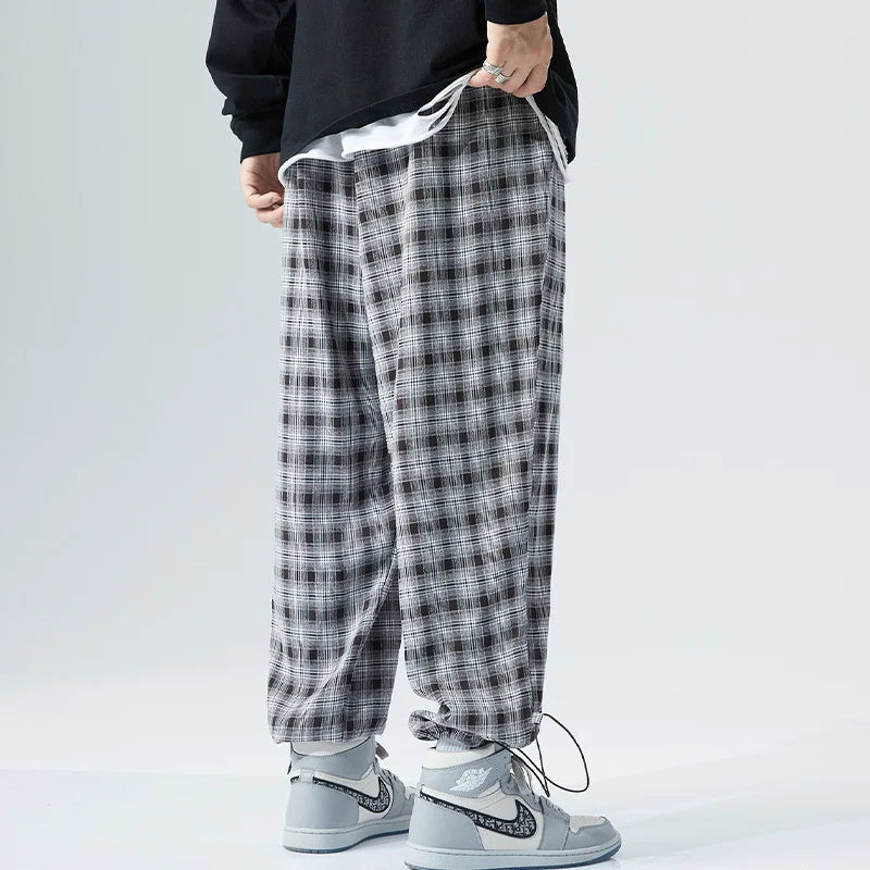 Dark Hip Hop Plaid Joggers