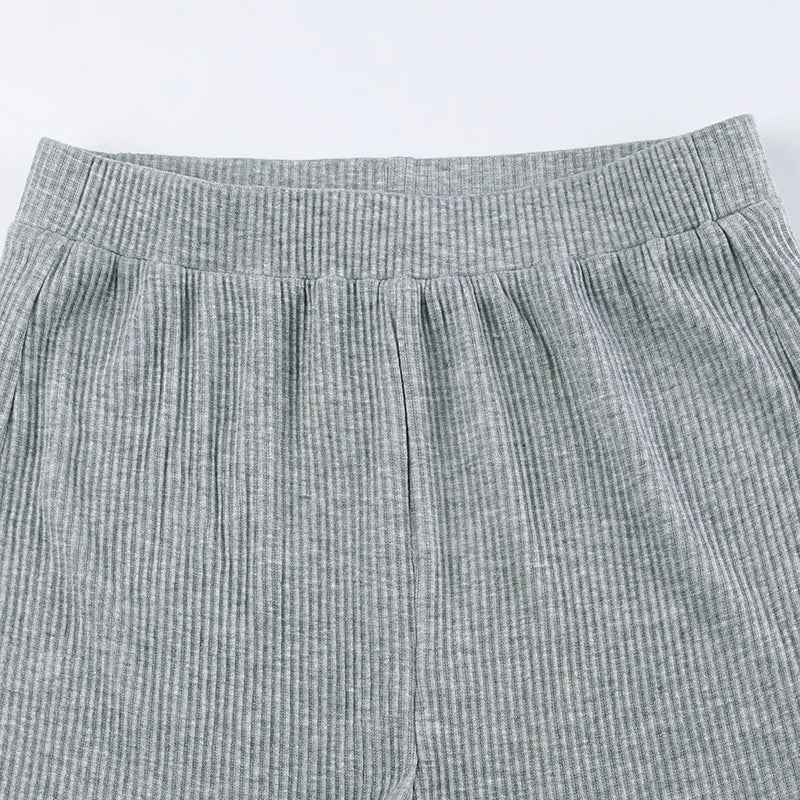 Charcoal Knit Sporty 3 Piece Set