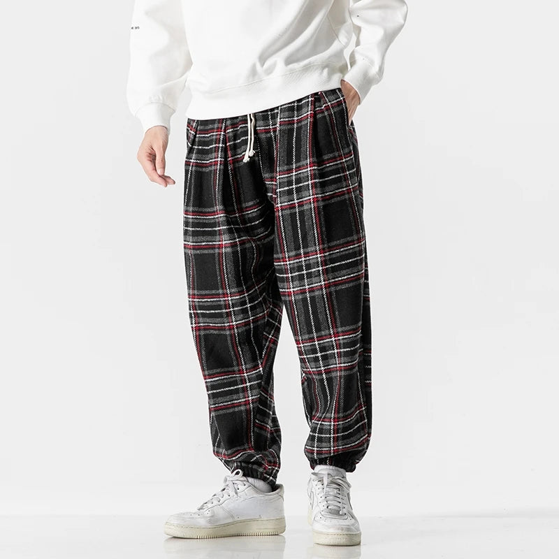 Men's Plaid Loose Joggers
