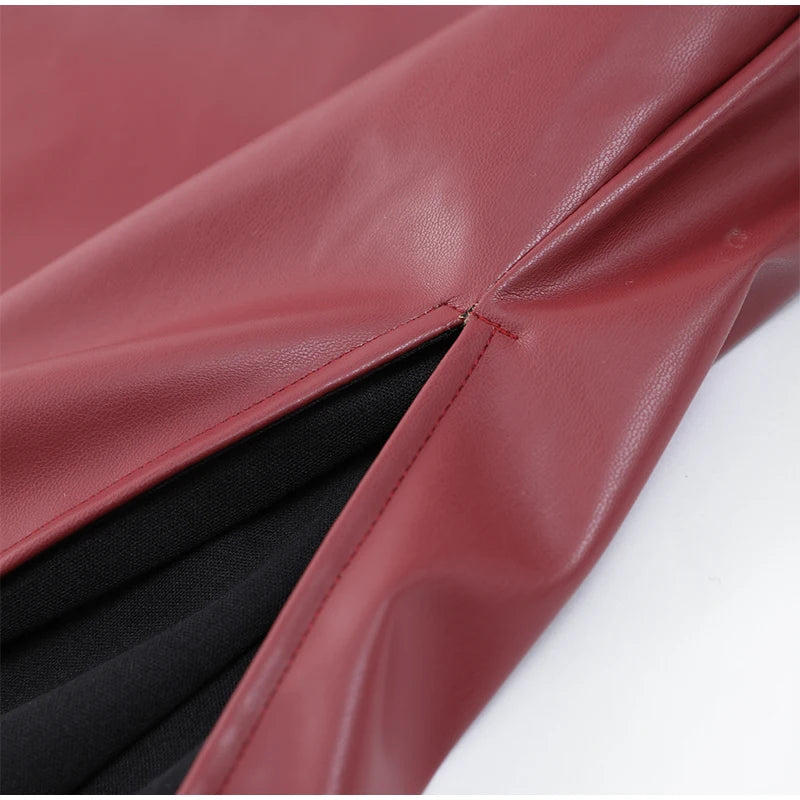 Bold Allure Faux Leather Corset Party Dress
