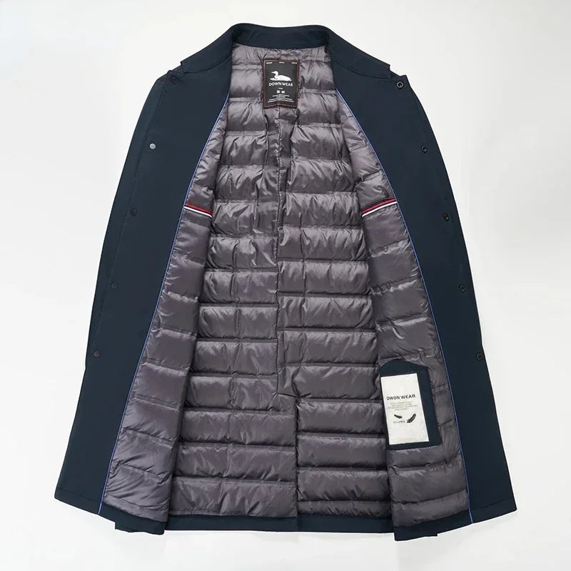 Simon Luxury Mid-Length Lapel Padded Jacket