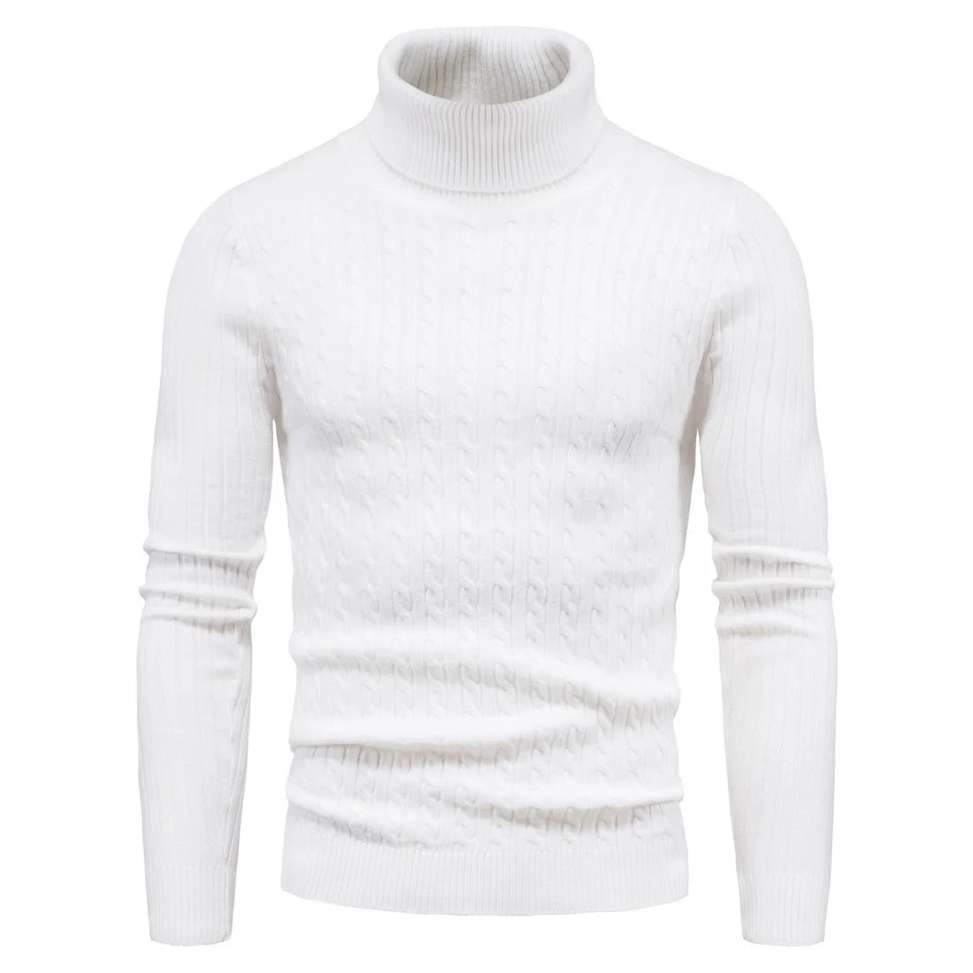 Dominic Casual Solid Soft Knitted Long Sleeve Turtleneck Sweater