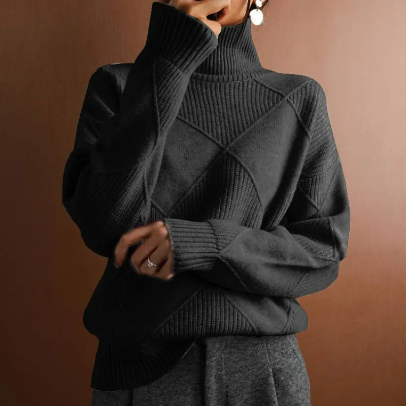 Women's Nina Diamond Long Sleeve Turtleneck Sweater