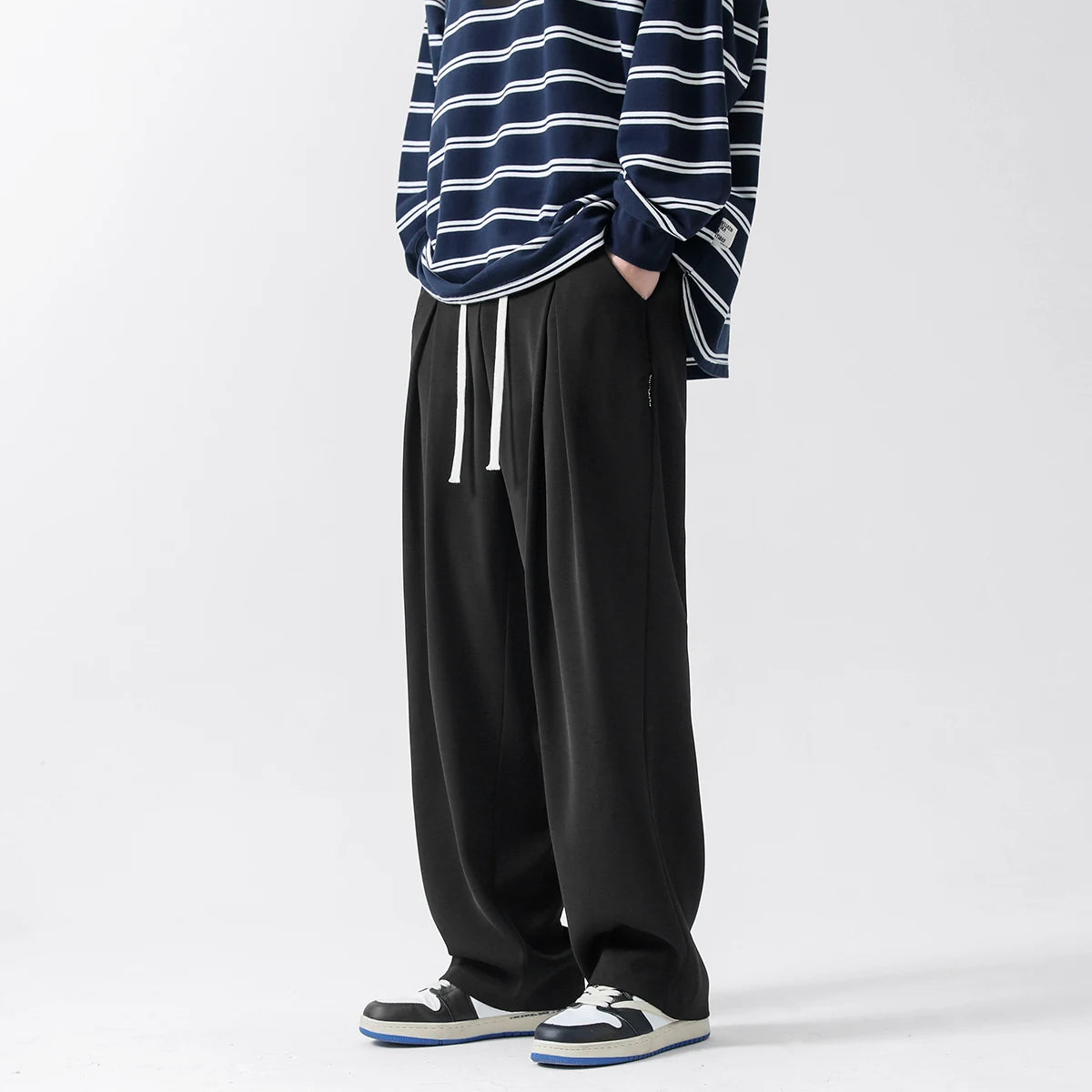Men's Trend Solid Straight Loose Pants