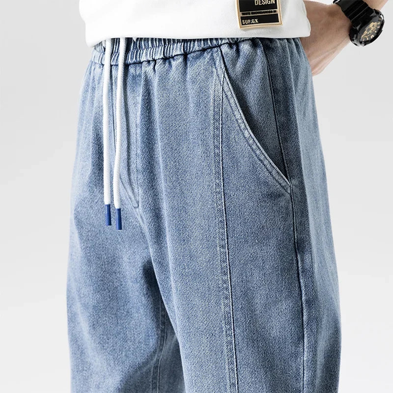 Light Wash Denim Joggers Pants