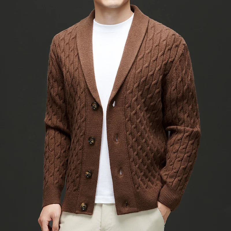 Men's Royale Wool Cardigan Sweater