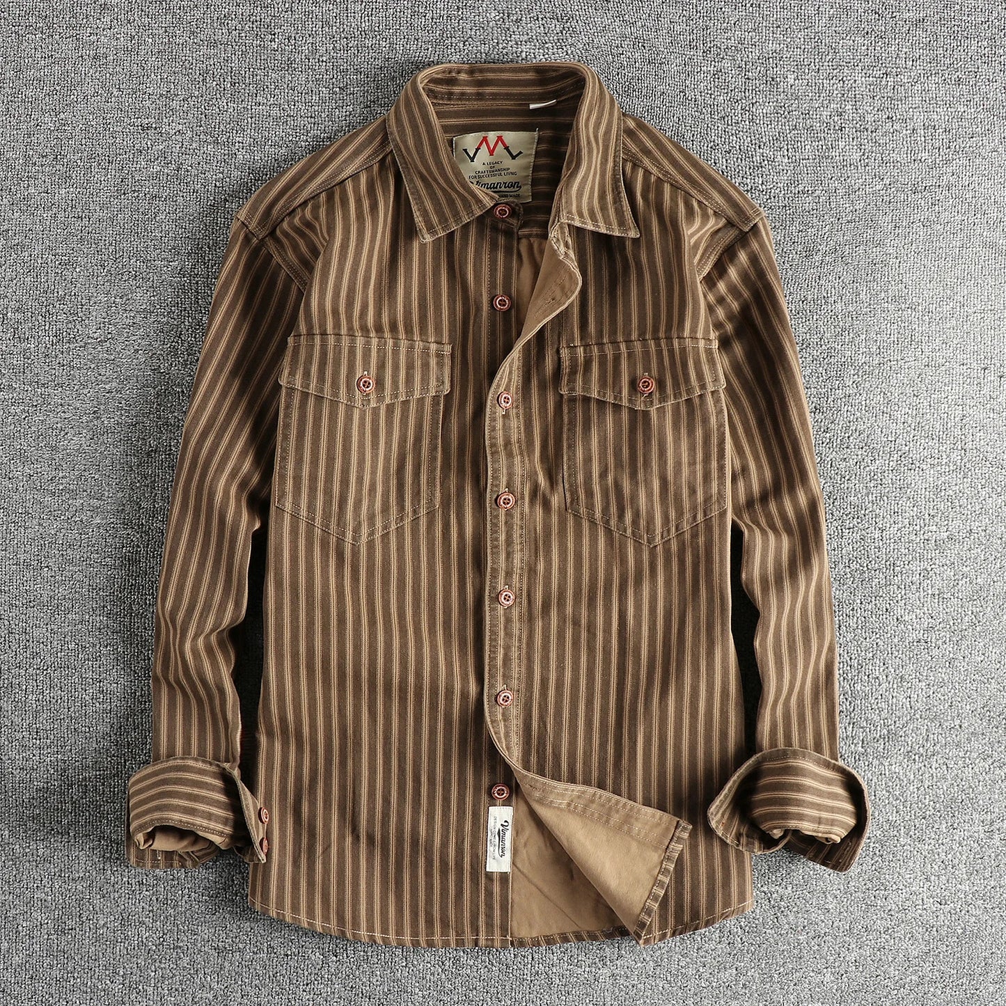 Men's Retro Stripe Long-Sleeve Casual Shirt