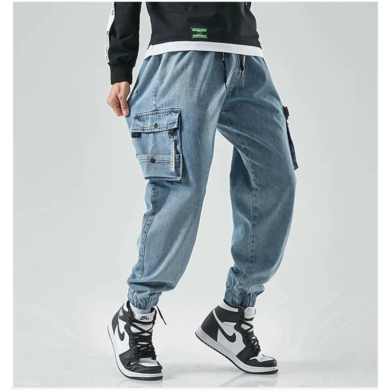 Men's Denim Cargo Joggers