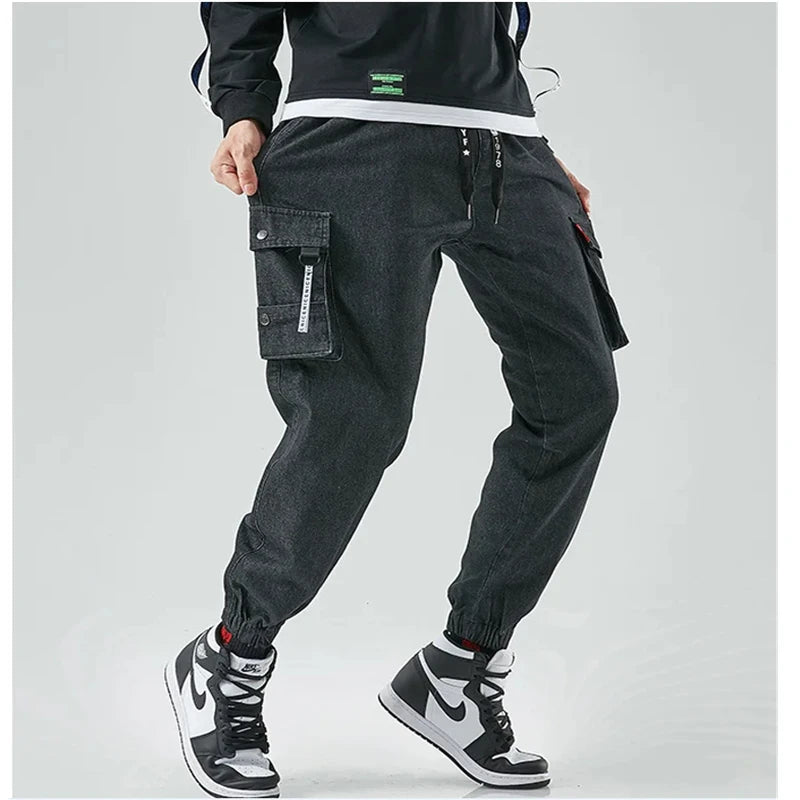 Men's Denim Cargo Joggers