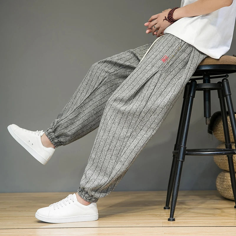 Aozora - Mid Rise Plaid Joggers