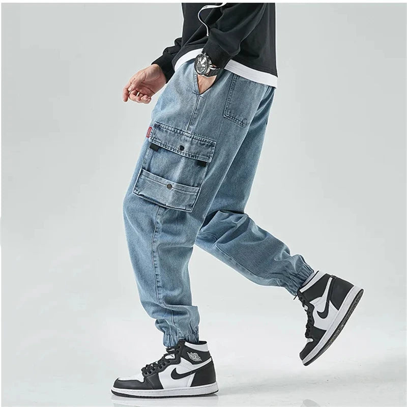 Men's Denim Cargo Joggers