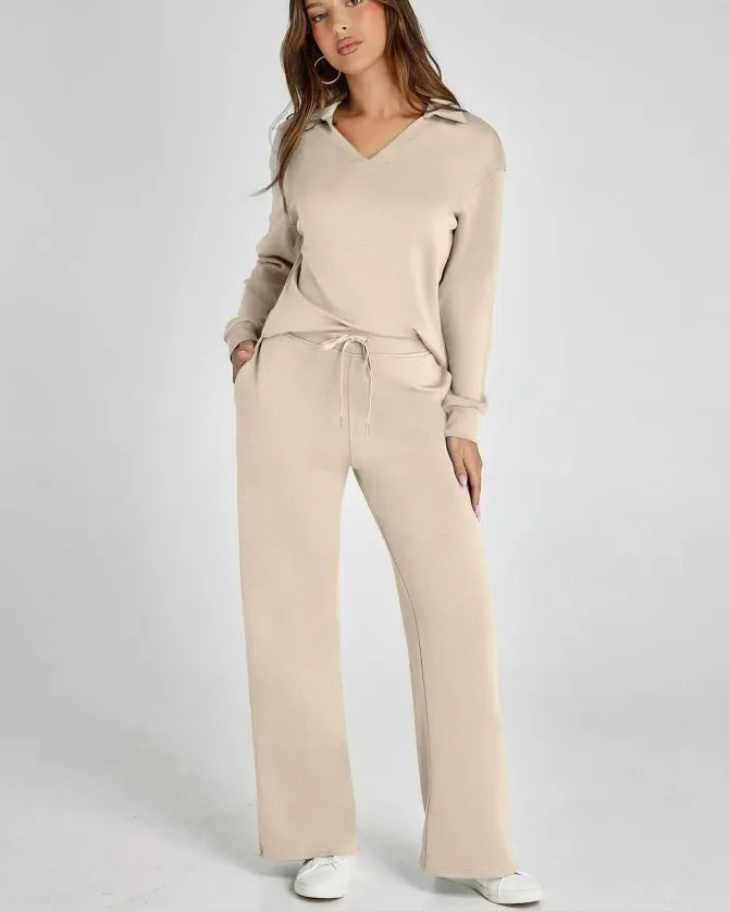 Women's 2Pcs/Set Outfits Casual Long Sleeve Sweatsuits Sets