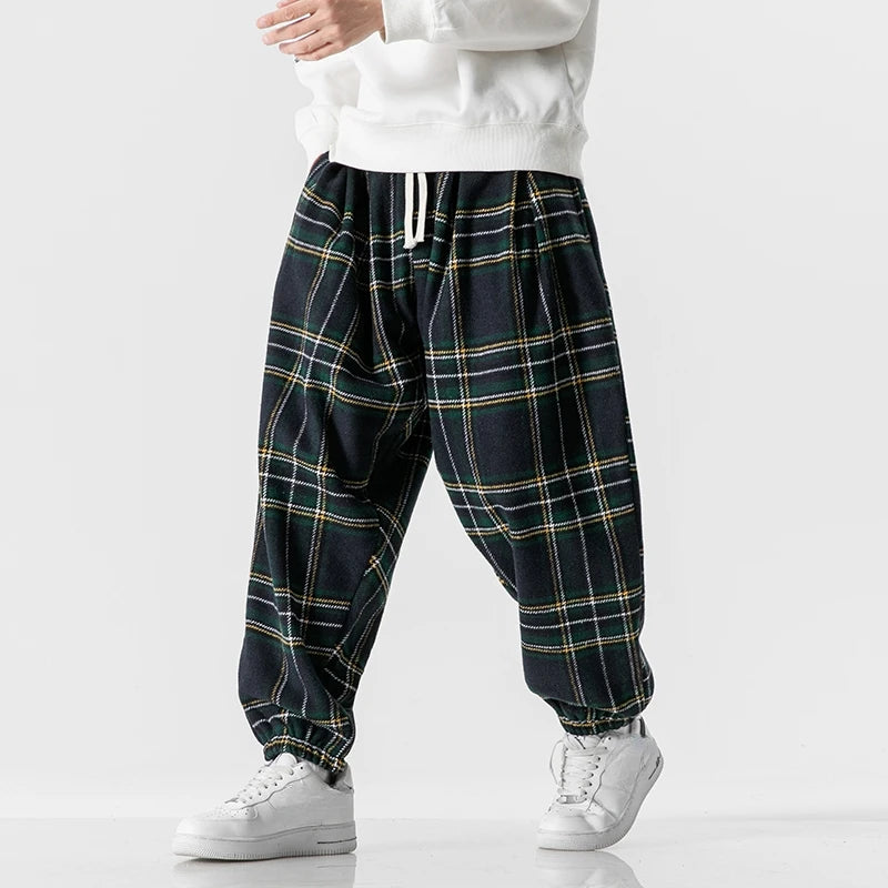 Men's Plaid Loose Joggers