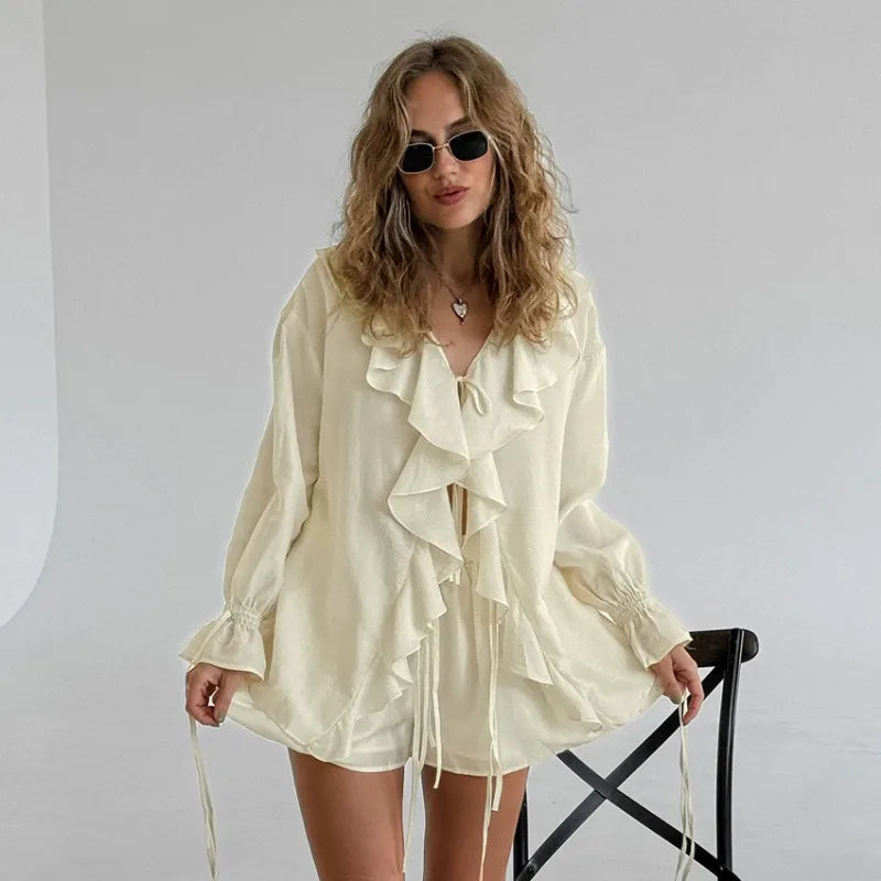 Lilli Casual Loose Top And Shorts Set