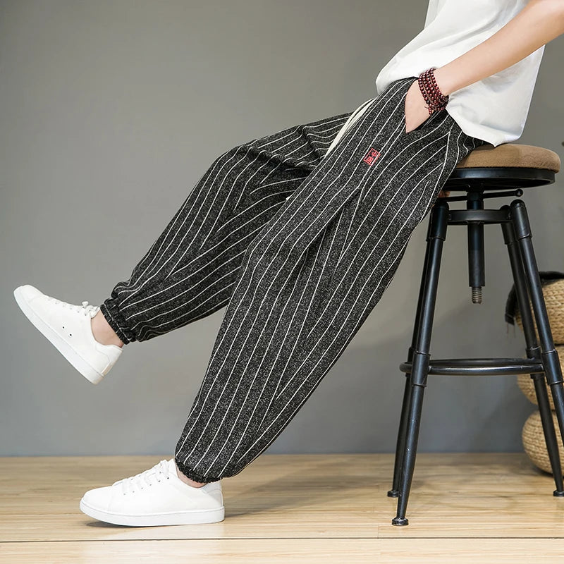 Aozora - Mid Rise Plaid Joggers