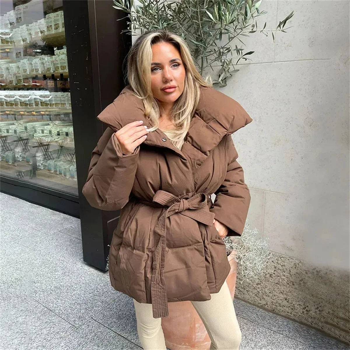 Women's Oversized Stand Collar Puffer Jacket