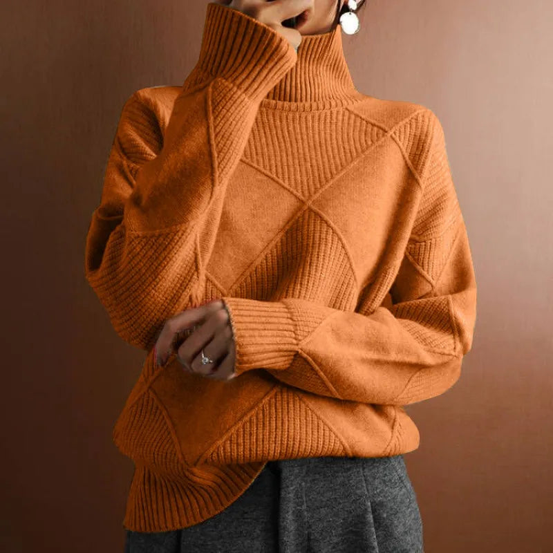 Women's Nina Diamond Long Sleeve Turtleneck Sweater