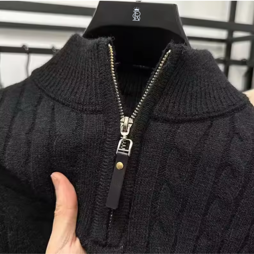 Valentino Zip Knit Mock Neck Sweaters