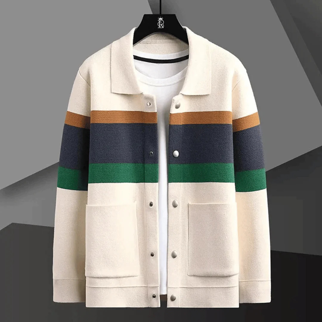Men's Jacquard Knitted Cardigan
